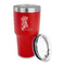 Fighting Cancer Quotes and Sayings 30 oz Stainless Steel Ringneck Tumblers - Red - LID OFF