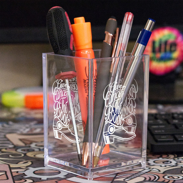 Fighting Cancer Quotes and Sayings Acrylic Pen Holder - In Context