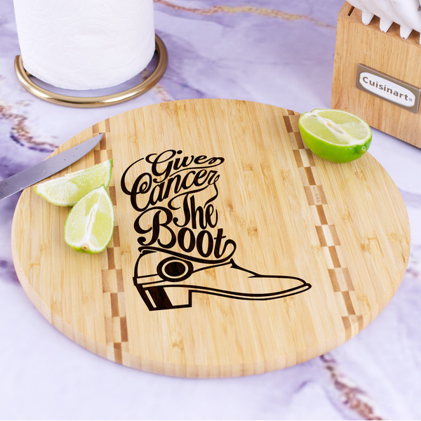 Fighting Cancer Quotes and Sayings Bamboo Cutting Board - In Context