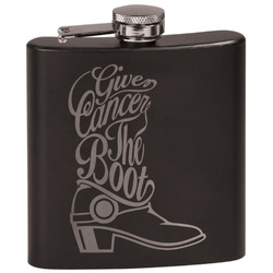Fighting Cancer Quotes and Sayings Black Flask Set