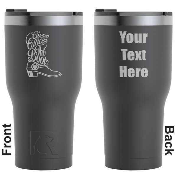 Custom Fighting Cancer Quotes and Sayings RTIC Tumbler - Black - Engraved Front & Back (Personalized)