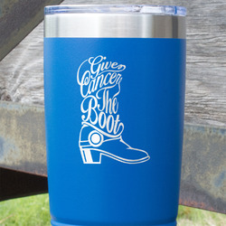 Fighting Cancer Quotes and Sayings 20 oz Stainless Steel Tumbler - Royal Blue - Double Sided