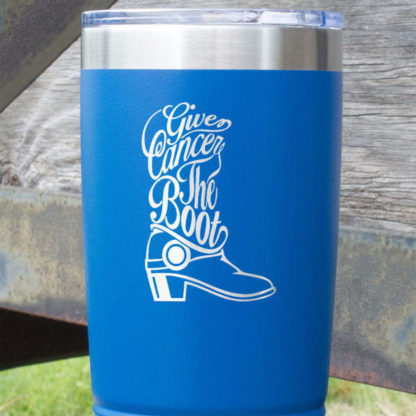 Fighting Cancer Quotes and Sayings Blue Polar Camel Tumbler - 20oz - Close Up