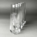 Fighting Cancer Quotes and Sayings Champagne Flute - Stemless Engraved - Set of 4