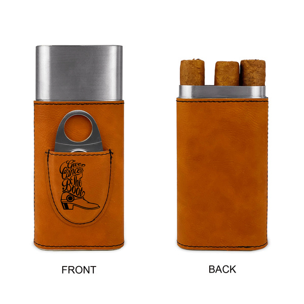 Fighting Cancer Quotes and Sayings Cigar Case with Cutter - Single Sided - Approval