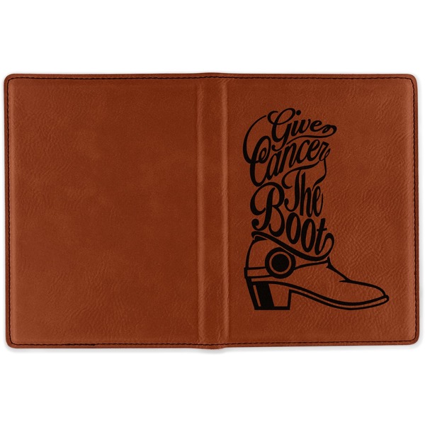 Fighting Cancer Quotes and Sayings Cognac Leather Passport Holder Outside Single Sided - Apvl
