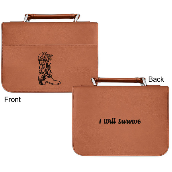 Fighting Cancer Quotes and Sayings Cognac Leatherette Bible Covers - Small Double Sided Apvl