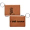 Fighting Cancer Quotes and Sayings Cognac Leatherette Keychain ID Holders - Front and Back Apvl