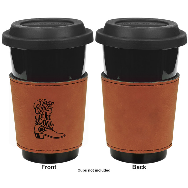 Fighting Cancer Quotes and Sayings Cognac Leatherette Mug Sleeve - Single Sided Apvl