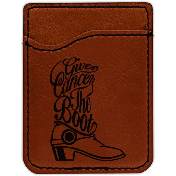 Fighting Cancer Quotes and Sayings Cognac Leatherette Phone Wallet close up