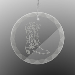 Fighting Cancer Quotes and Sayings Engraved Glass Ornament - Round
