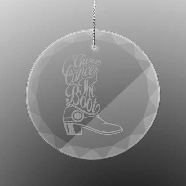 Custom Fighting Cancer Quotes and Sayings Engraved Glass Ornament - Round