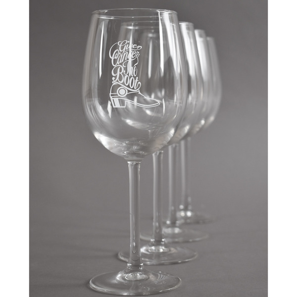 Custom Fighting Cancer Quotes and Sayings Wine Glasses (Set of 4)