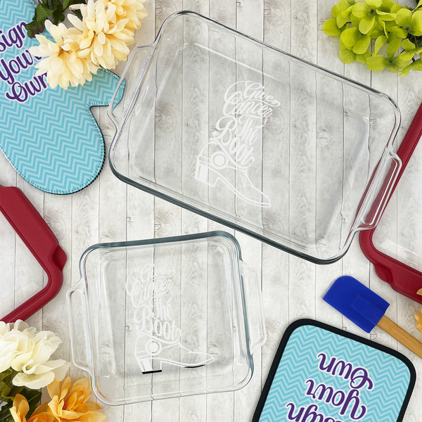 Fighting Cancer Quotes and Sayings Glass Baking Dish Set - LIFESTYLE