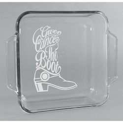 Fighting Cancer Quotes and Sayings Glass Cake Dish - 8in x 8in