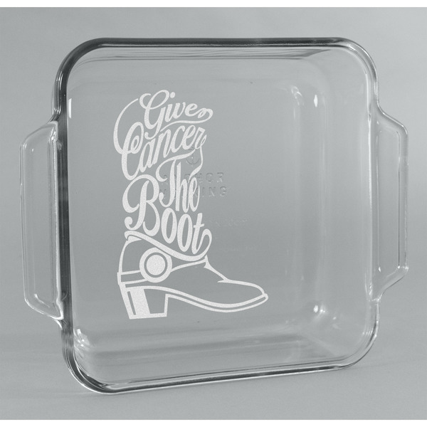 Custom Fighting Cancer Quotes and Sayings Glass Cake Dish - 8in x 8in