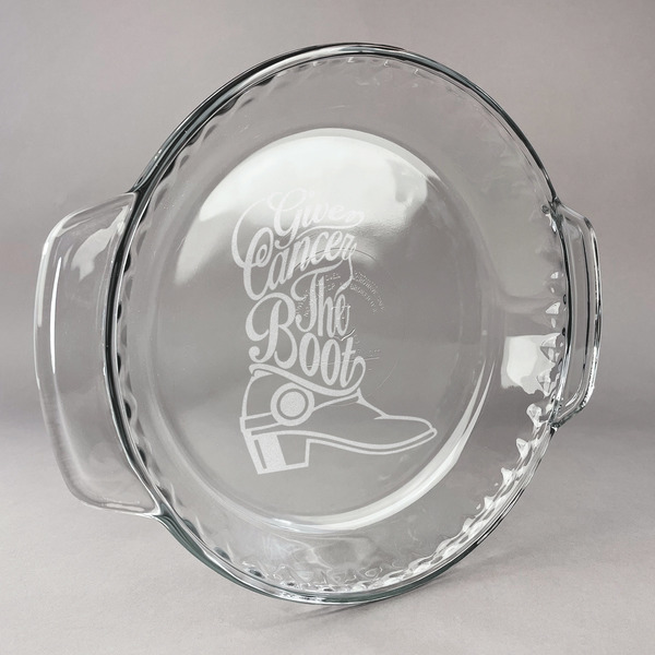 Custom Fighting Cancer Quotes and Sayings Glass Pie Dish - 9.5in Round