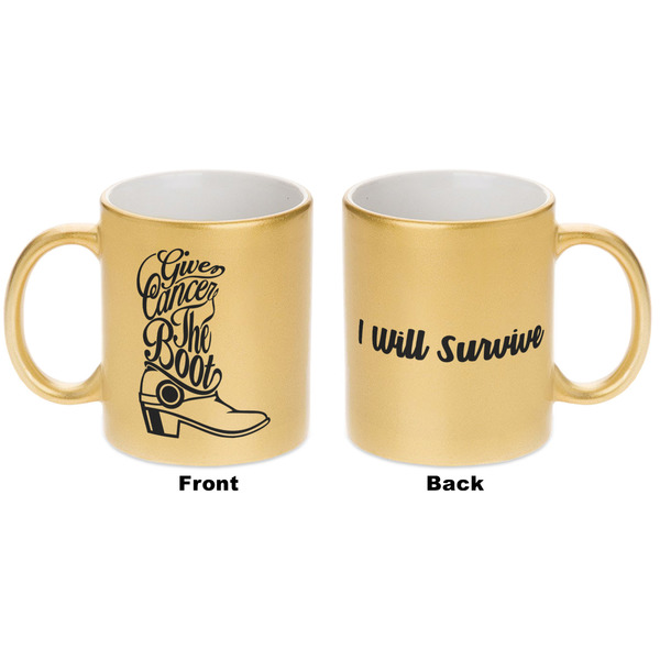 Fighting Cancer Quotes and Sayings Gold Mug - Apvl