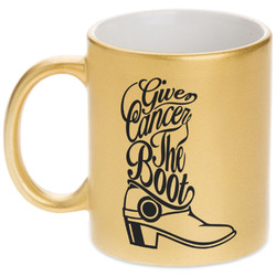 Fighting Cancer Quotes and Sayings Metallic Gold Mug