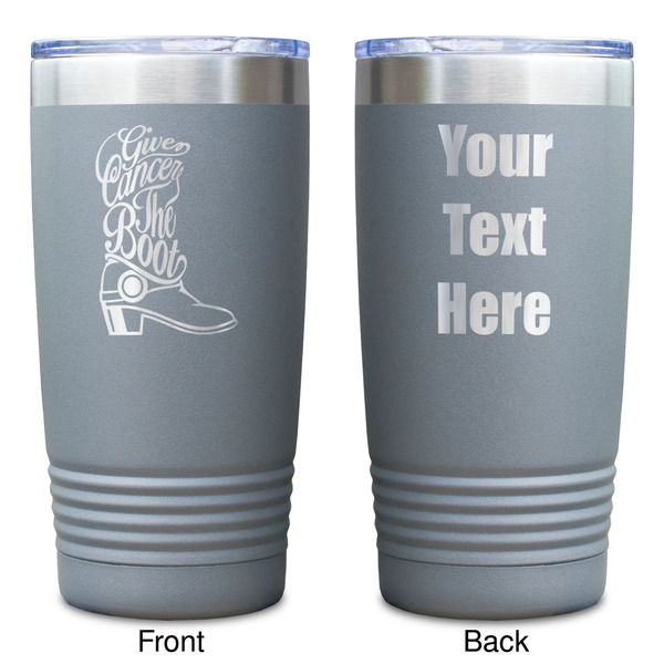 Fighting Cancer Quotes and Sayings Gray Polar Camel Tumbler - 20oz - Double Sided - Approval