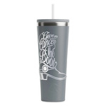 Fighting Cancer Quotes and Sayings RTIC Everyday Tumbler with Straw - 28oz - Grey - Single-Sided