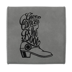 Fighting Cancer Quotes and Sayings Jewelry Gift Box - Engraved Leather Lid