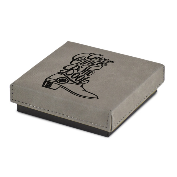 Custom Fighting Cancer Quotes and Sayings Jewelry Gift Box - Engraved Leather Lid