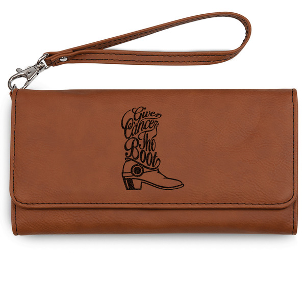 Custom Fighting Cancer Quotes and Sayings Ladies Leatherette Wallet - Laser Engraved