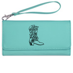Fighting Cancer Quotes and Sayings Ladies Leatherette Wallet - Laser Engraved- Teal