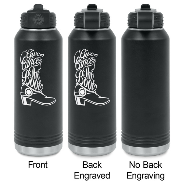 Fighting Cancer Quotes and Sayings Laser Engraved Water Bottles - 2 Styles - Front & Back View