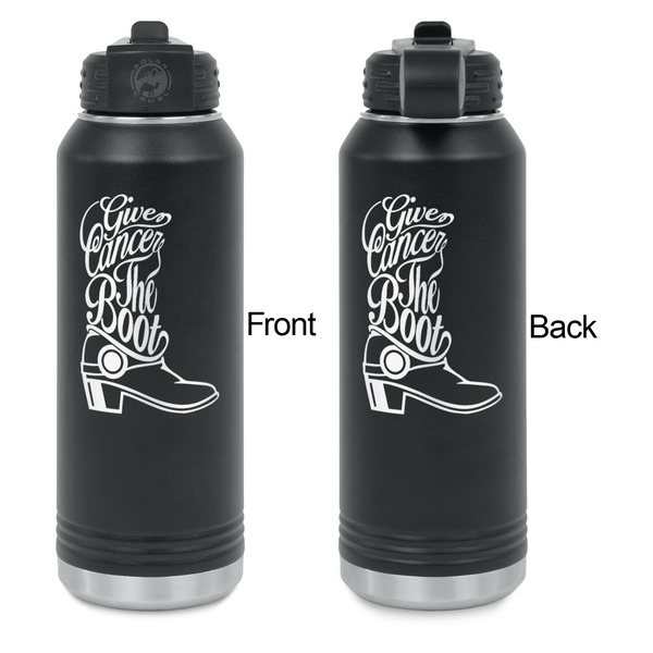 Fighting Cancer Quotes and Sayings Laser Engraved Water Bottles - Front & Back Engraving - Front & Back View
