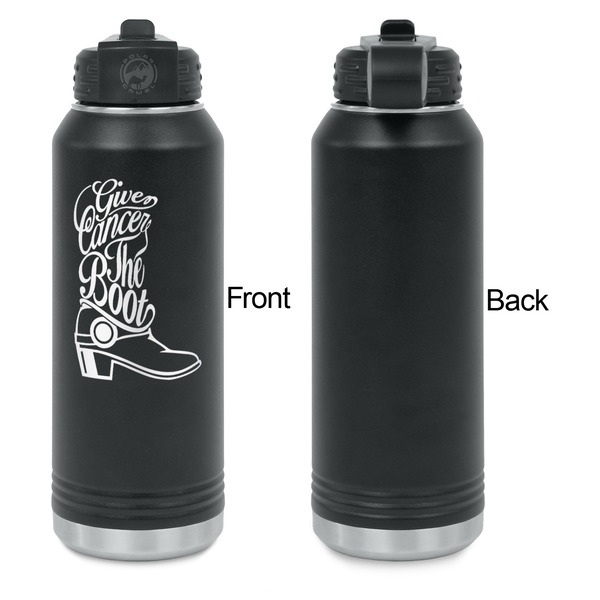 Fighting Cancer Quotes and Sayings Laser Engraved Water Bottles - Front Engraving - Front & Back View