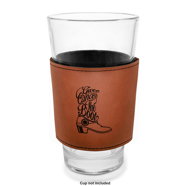 Fighting Cancer Quotes and Sayings Laserable Leatherette Mug Sleeve - In pint glass for bar