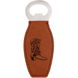 Fighting Cancer Quotes and Sayings Leatherette Bottle Opener