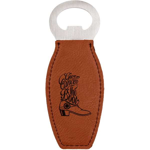 Custom Fighting Cancer Quotes and Sayings Leatherette Bottle Opener - Double Sided