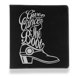 Fighting Cancer Quotes and Sayings Leather Binder - 1" - Black