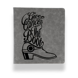 Fighting Cancer Quotes and Sayings Leather Binder - 1" - Grey