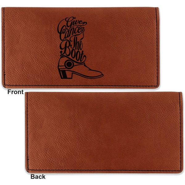 Fighting Cancer Quotes and Sayings Leather Checkbook Holder Front and Back Single Sided - Apvl