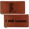 Fighting Cancer Quotes and Sayings Leather Checkbook Holder Front and Back