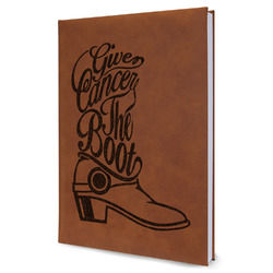 Fighting Cancer Quotes and Sayings Leather Sketchbook - Large - Single Sided