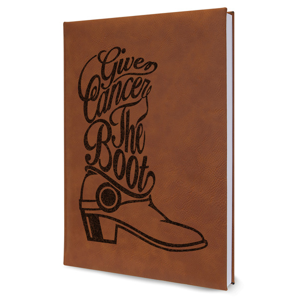 Custom Fighting Cancer Quotes and Sayings Leather Sketchbook - Large - Single Sided