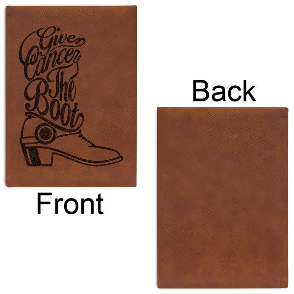 Fighting Cancer Quotes and Sayings Leatherette Journal - Large - Single Sided - Front & Back View