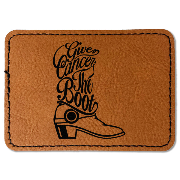 Custom Fighting Cancer Quotes and Sayings Faux Leather Iron On Patch - Rectangle