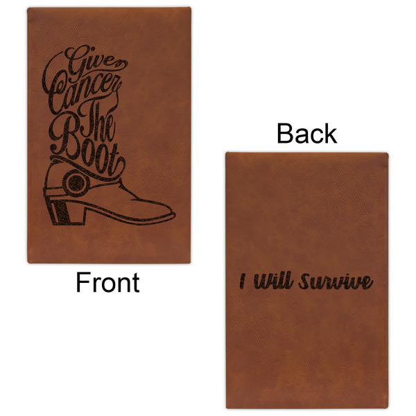 Fighting Cancer Quotes and Sayings Leatherette Sketchbooks - Small - Double Sided - Front & Back View