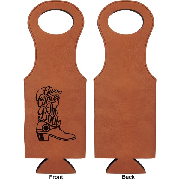 Fighting Cancer Quotes and Sayings Leatherette Wine Tote Single Sided - Front and Back