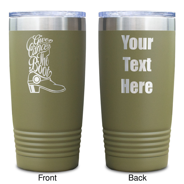 Fighting Cancer Quotes and Sayings Olive Polar Camel Tumbler - 20oz - Double Sided - Approval