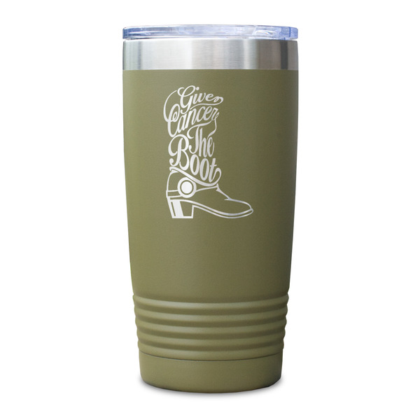 Fighting Cancer Quotes and Sayings Olive Polar Camel Tumbler - 20oz - Single Sided - Approval