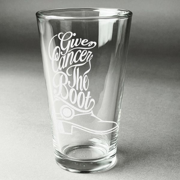 Custom Fighting Cancer Quotes and Sayings Pint Glass - Engraved (Single)