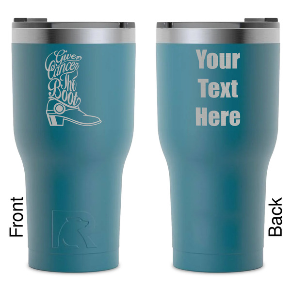 Custom Fighting Cancer Quotes and Sayings RTIC Tumbler - Dark Teal - Laser Engraved - Double-Sided