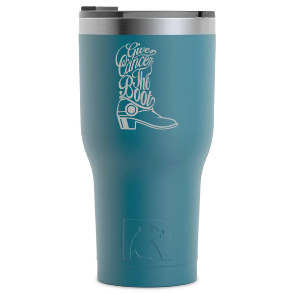 Custom Fighting Cancer Quotes and Sayings RTIC Tumbler - Dark Teal - Laser Engraved - Single-Sided